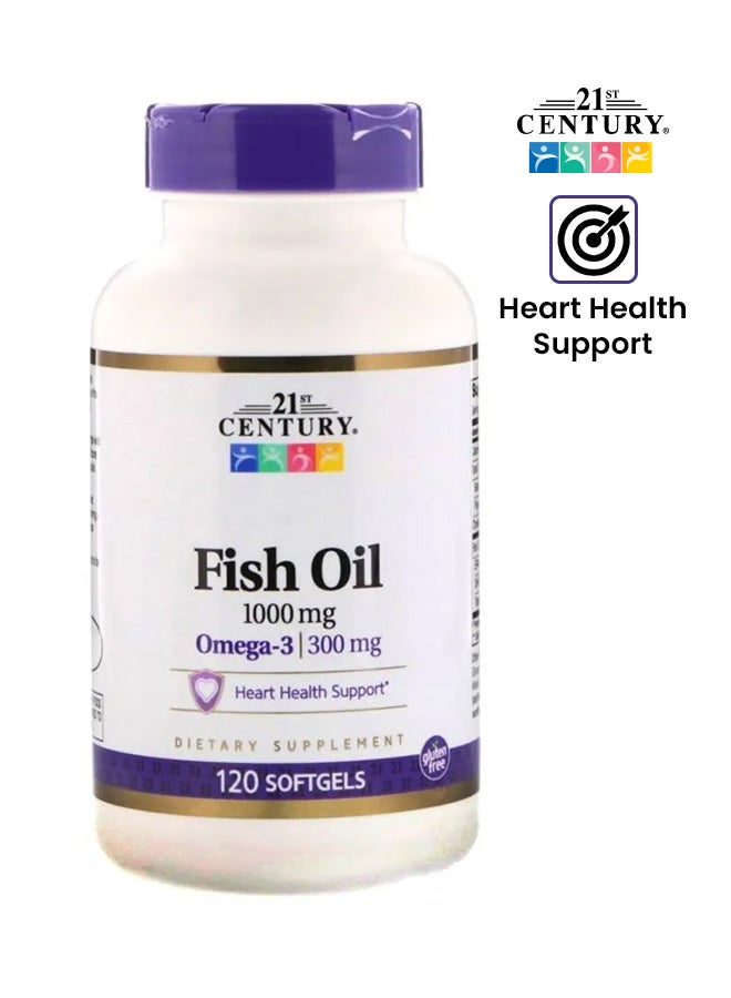 Fish Oil Omega 3 Dietary Supplement 1000 mg - 120 Softgels